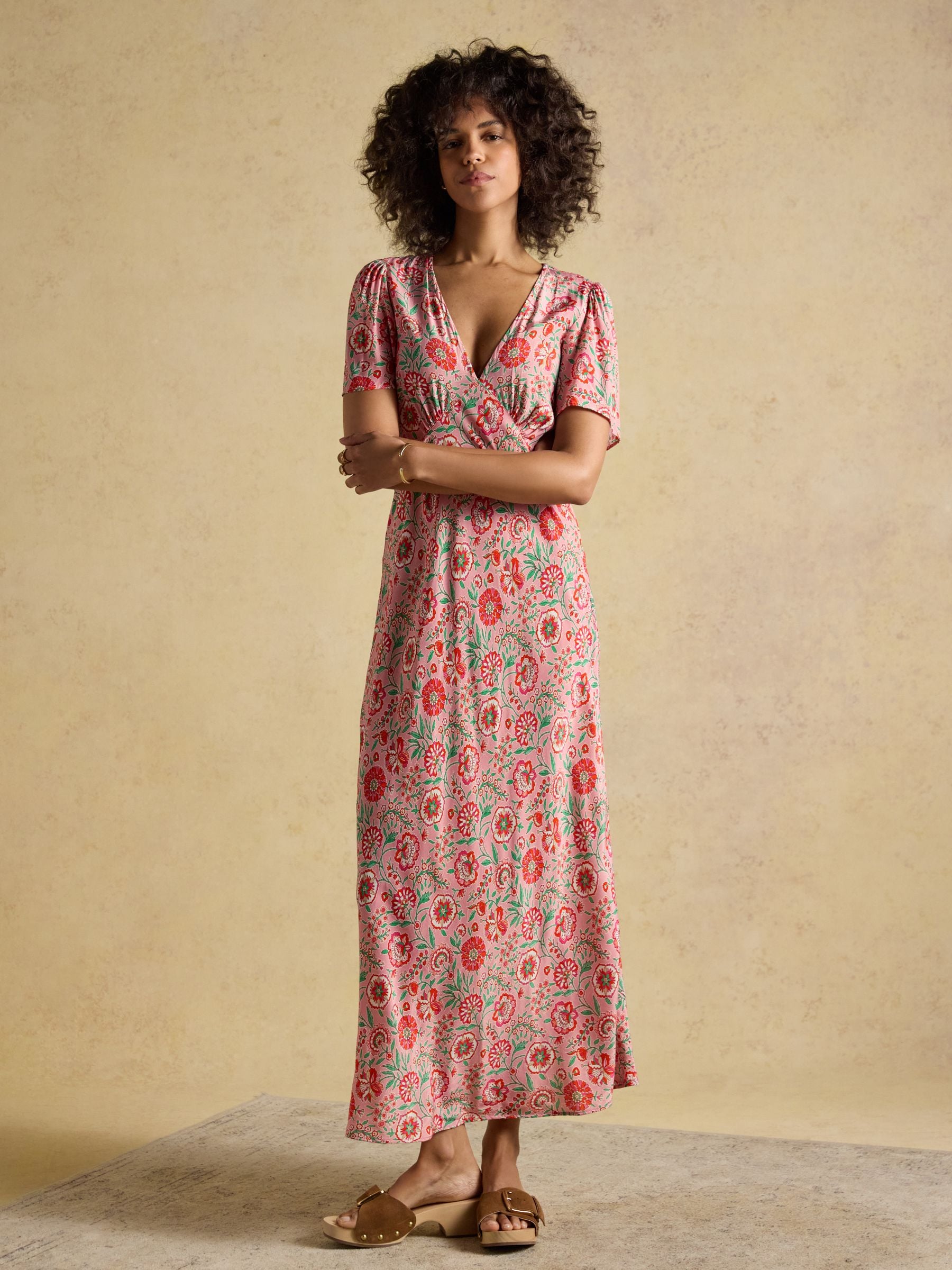 Buy Joules Lainey Pink Floral Print Bias Cut Maxi Dress from Next USA