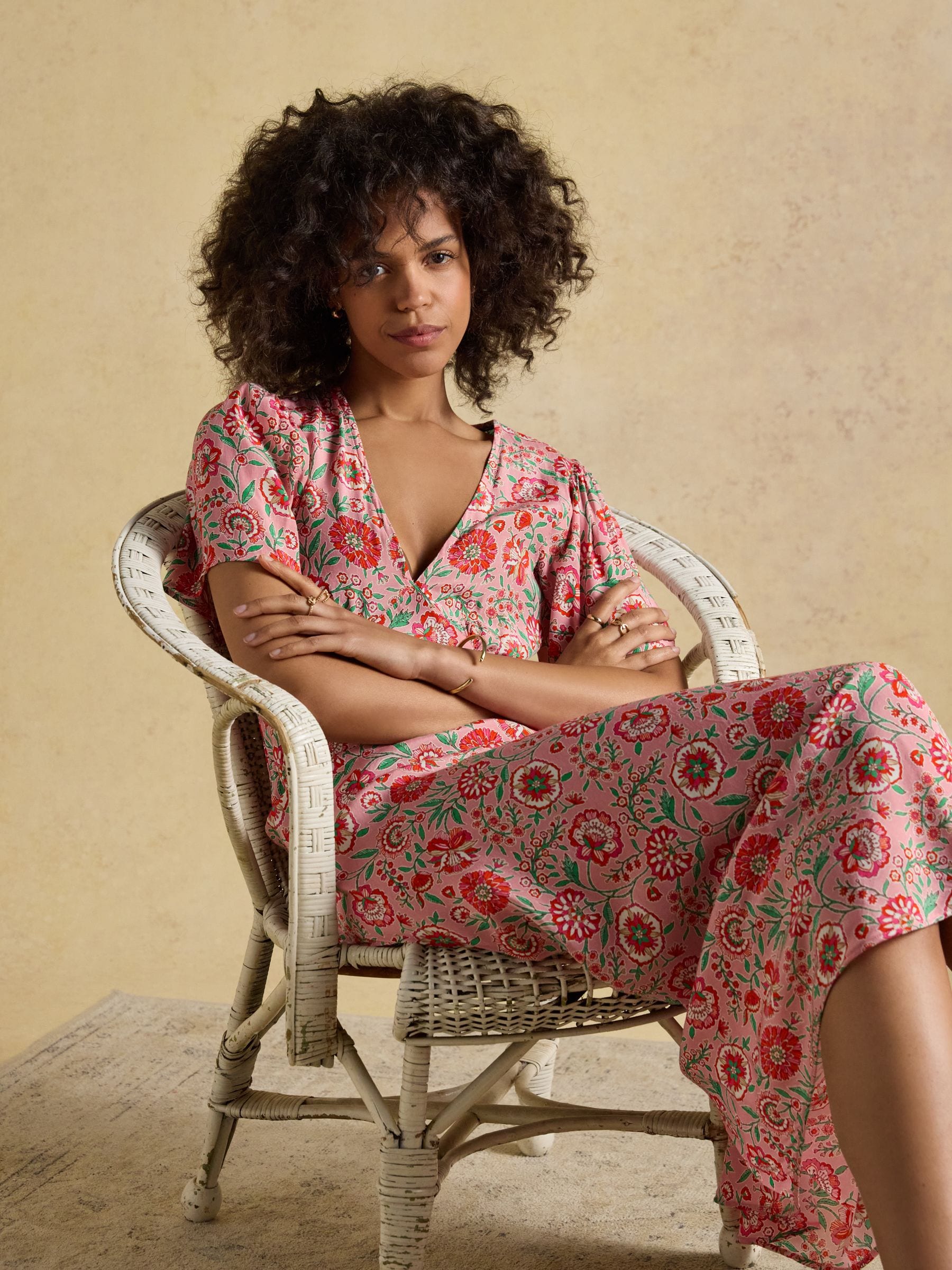 Buy Joules Lainey Pink Floral Print Bias Cut Maxi Dress from Next USA
