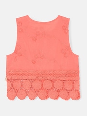 Angel & Rocket Pink Mila Crochet Hem Woven Top - Image 5 of 6