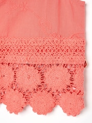 Angel & Rocket Pink Mila Crochet Hem Woven Top - Image 6 of 6