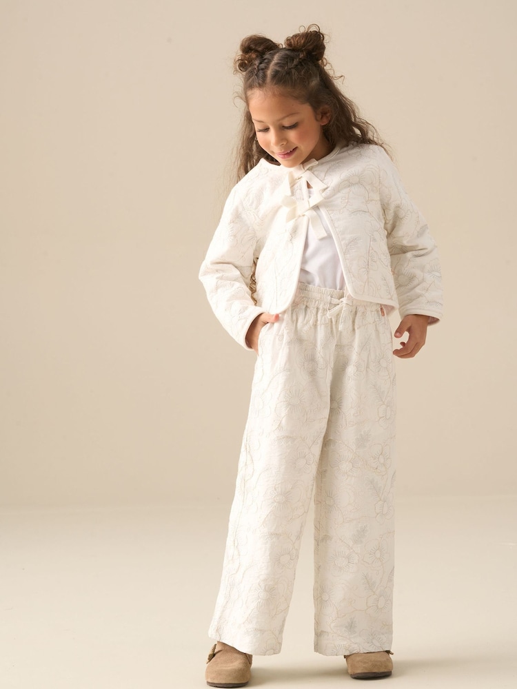 Angel & Rocket Aurora Floral Embroidered Tie Waist Trousers - 圖片 2,共 6 Angel & Rocket Aurora Floral Embroidered Tie Waist Trousers - 圖片 2,共 6