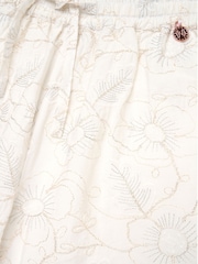 Angel & Rocket Natural Aurora Floral Embroidered Tie Waist Trousers - Image 6 of 6