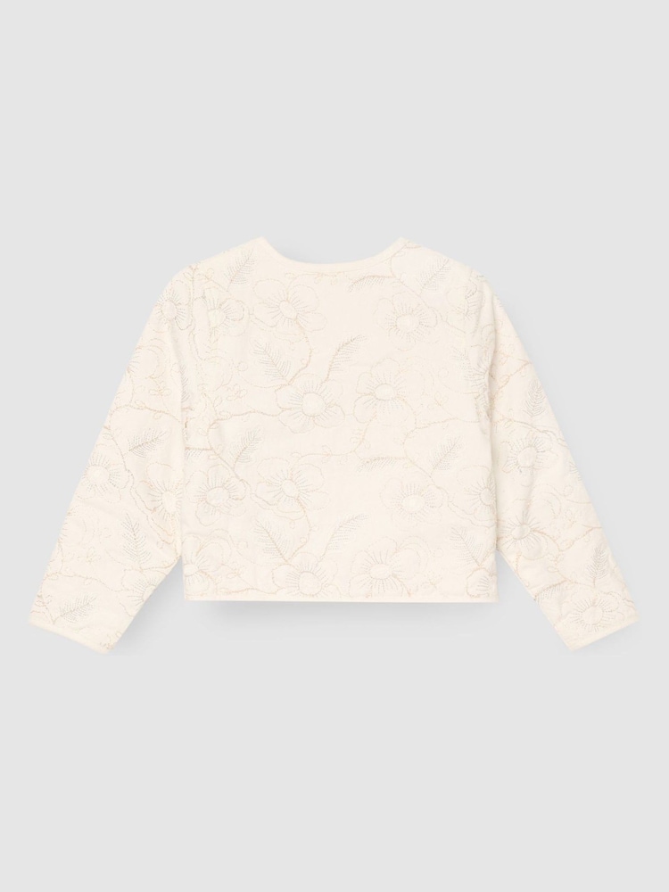 Buy Angel & Rocket White Aurora Embroidered Tie Front Jacket from 