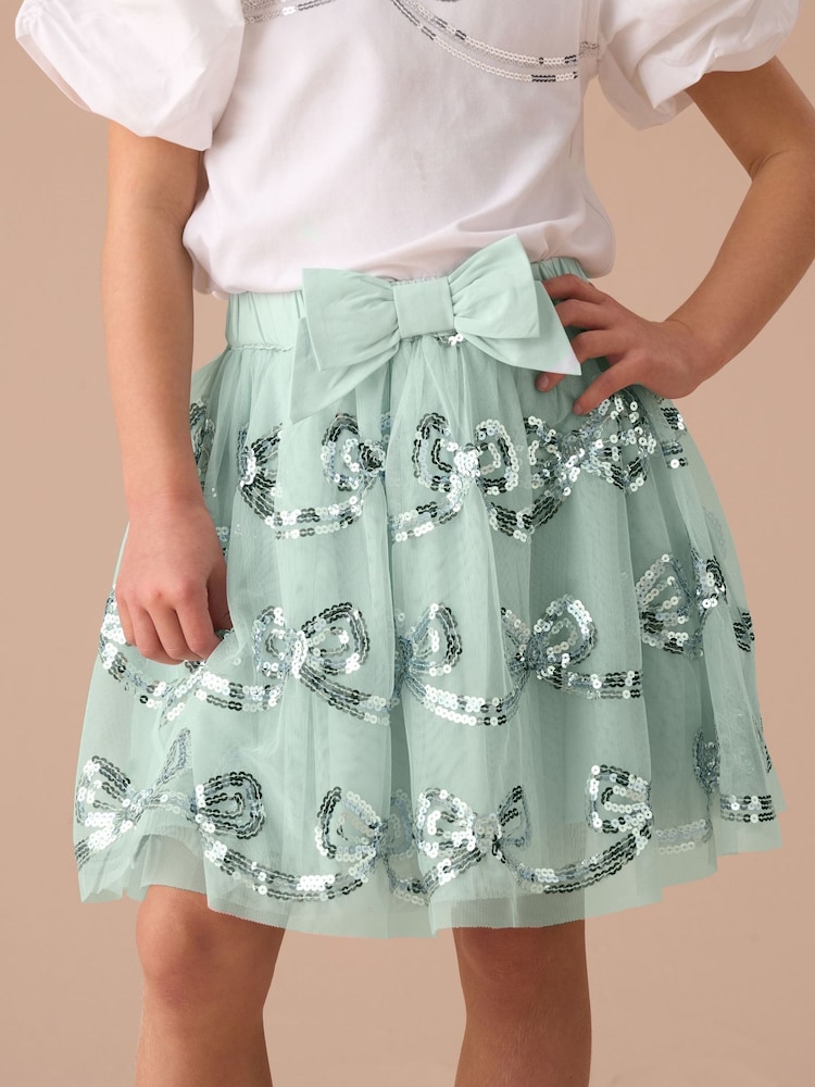 Angel & Rocket Green Delta Sequin Skirt - Image 1 of 3