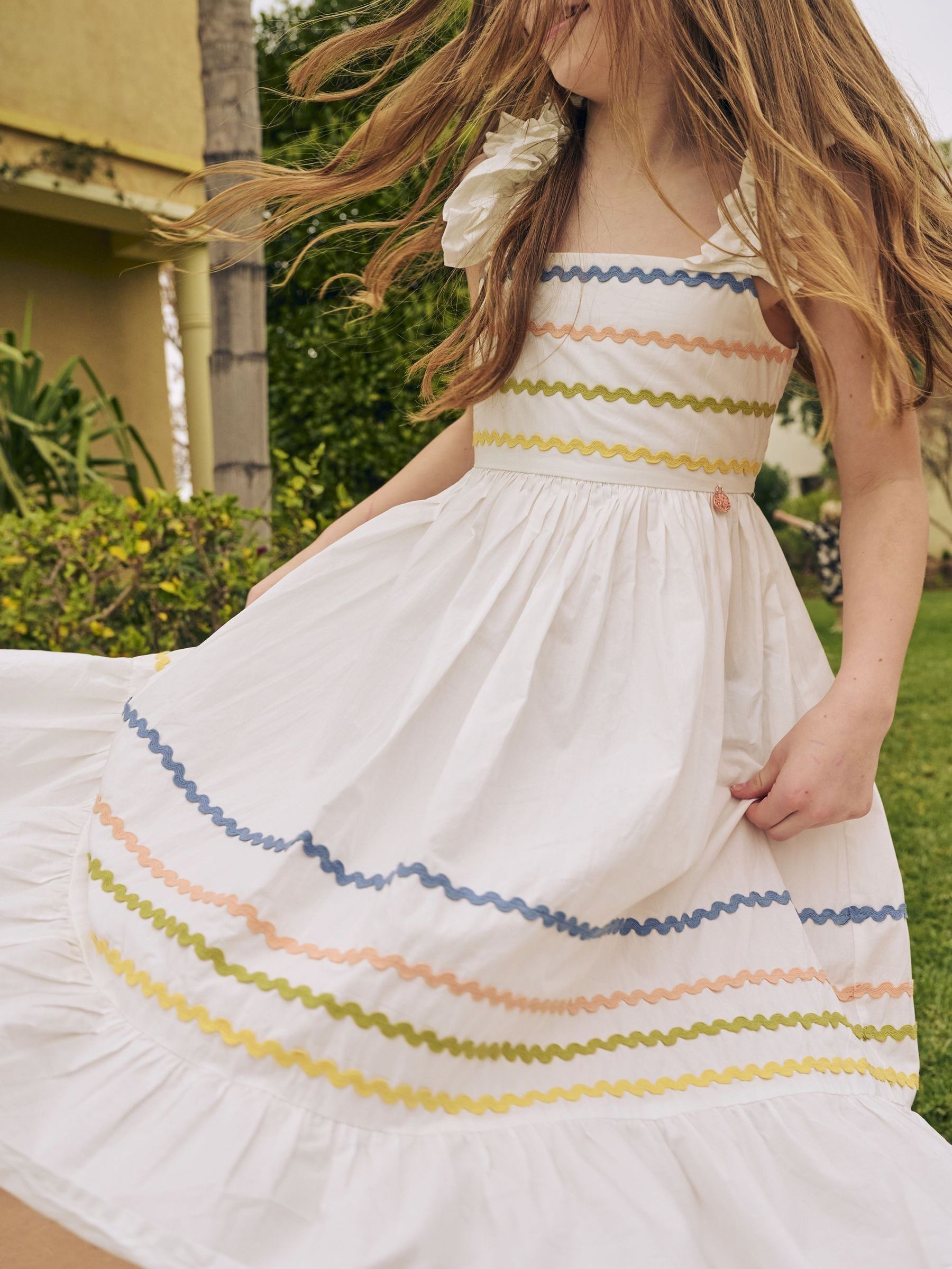 Buy Angel & Rocket White Monique Ric Rac Detail Maxi Dress from