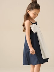 Angel & Rocket Blue Libby Navy Bow Front Dress - Image 5 of 8