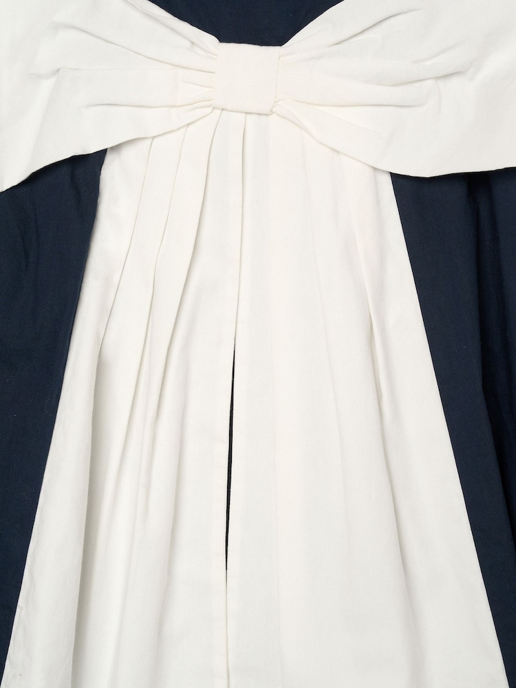 Angel & Rocket Blue Libby Navy Bow Front Dress - Image 8 of 8 Angel & Rocket Blue Libby Navy Bow Front Dress - Image 8 of 8