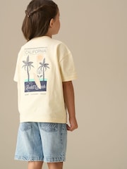 Angel & Rocket Yellow Remi Palm Scene Back Graphic T-Shirt - Image 3 of 7