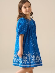 Angel & Rocket Josie Palm Embroidered Swing Dress - صورة 2 من 8