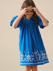 Angel & Rocket Josie Palm Embroidered Swing Dress - صورة 4 من 8
