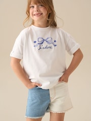 Angel & Rocket Blue Rafaela Contrast Wash Denim Shorts - Image 2 of 7