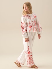 Angel & Rocket White Pippa Embroidered Blouse - Image 2 of 4