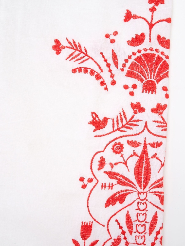 Angel & Rocket White Pippa Embroidered Tie Waist Trousers - Image 6 of 6 Angel & Rocket White Pippa Embroidered Tie Waist Trousers - Image 6 of 6