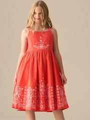 Angel & Rocket Red Pippa Red Embroidered Dress - Image 1 of 7