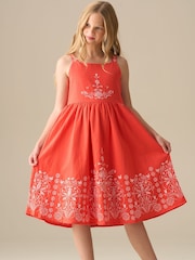Angel & Rocket Red Pippa Red Embroidered Dress - Image 4 of 7