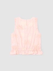 Angel & Rocket Pink Sarah Palm Print Tie Waist Waistcoat Top - Image 2 of 3