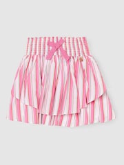 Angel & Rocket Pink Tammy Stripe Shirred Waist Mini Skirt - Image 4 of 6