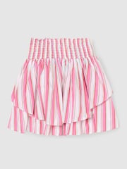 Angel & Rocket Pink Tammy Stripe Shirred Waist Mini Skirt - Image 5 of 6