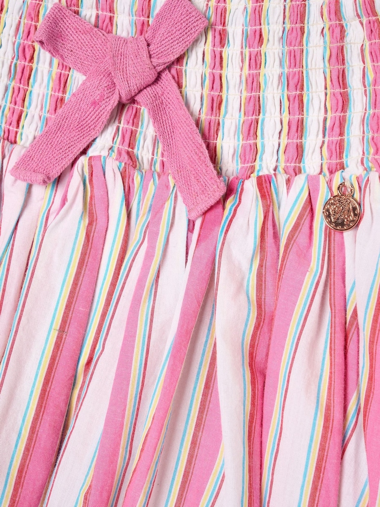 Angel & Rocket Pink Tammy Stripe Shirred Waist Mini Skirt - Image 6 of 6