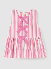 Angel & Rocket Tammy Stripe Tie Front Waistcoat Top - Imaginea 5 din 6