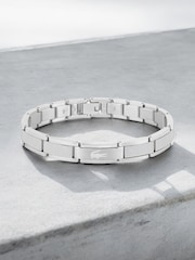 Lacoste Silver Tone Men's Stencil Stainless Steel Bracelet - Image 1 of 4