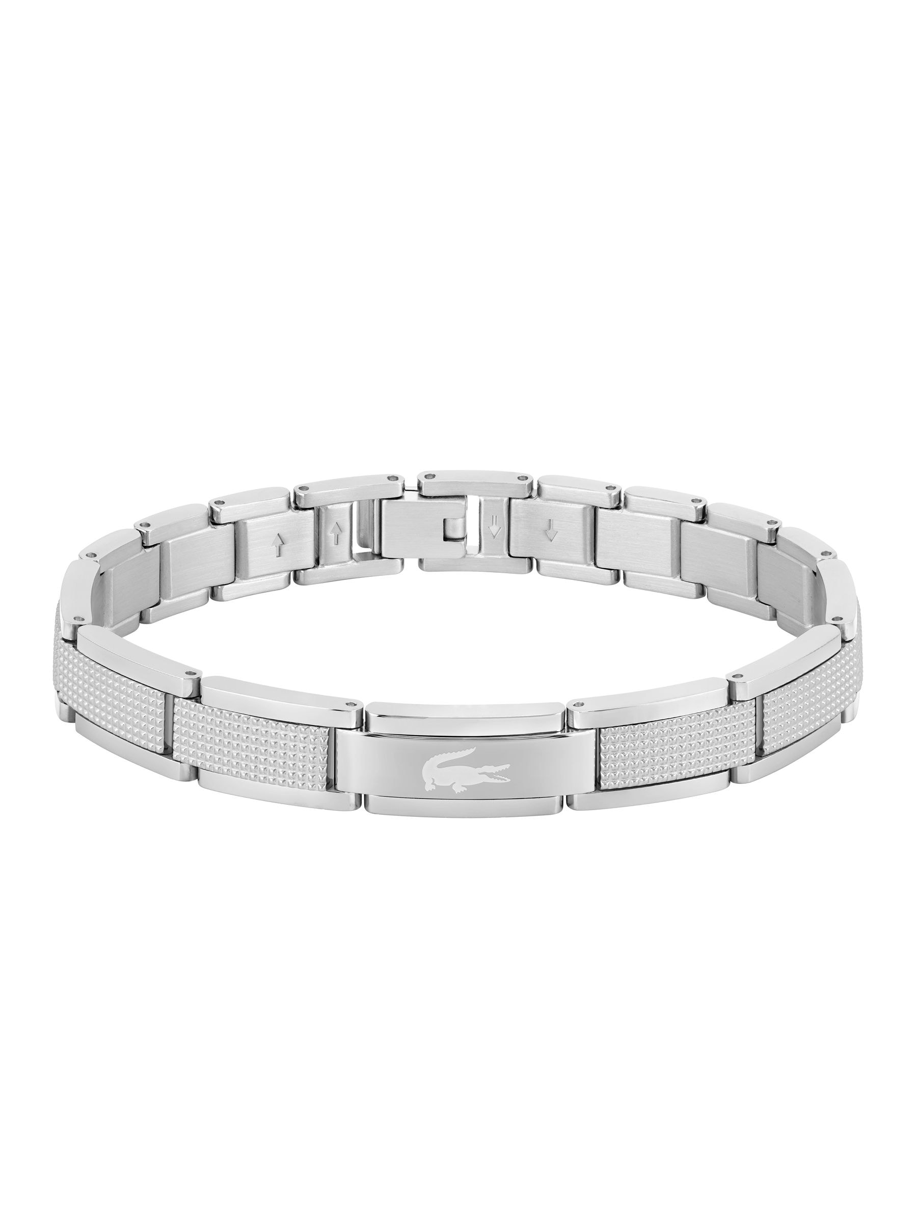 Buy Lacoste Silver Tone Men's Stencil Stainless Steel Bracelet