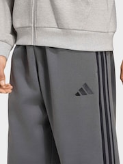 adidas Grey Essentials 3-Stripes Fleece Tapered Cuffed Pants - Image 5 of 6