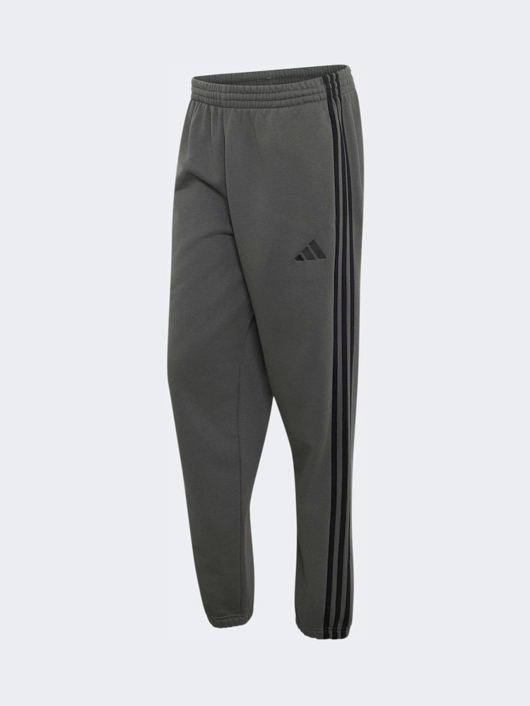 adidas Grey Essentials 3-Stripes Fleece Tapered Cuffed Pants - Image 6 of 6 adidas Grey Essentials 3-Stripes Fleece Tapered Cuffed Pants - Image 6 of 6