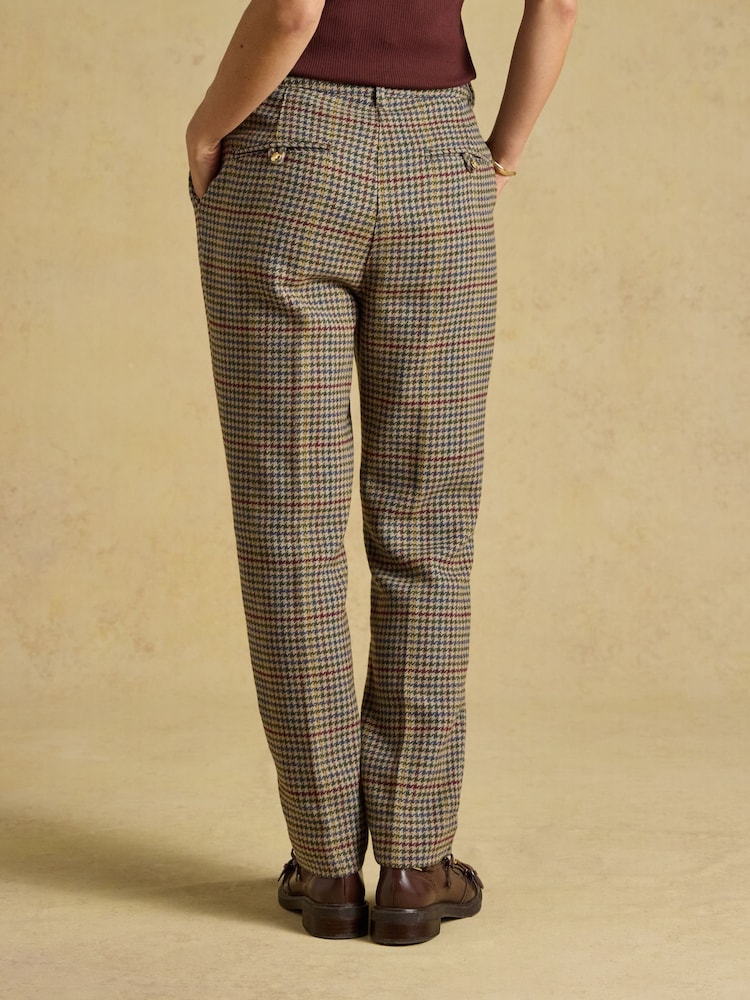 Joules Cora Tapered Leg Elton Tweed Brown Trouser - Image 2 of 8