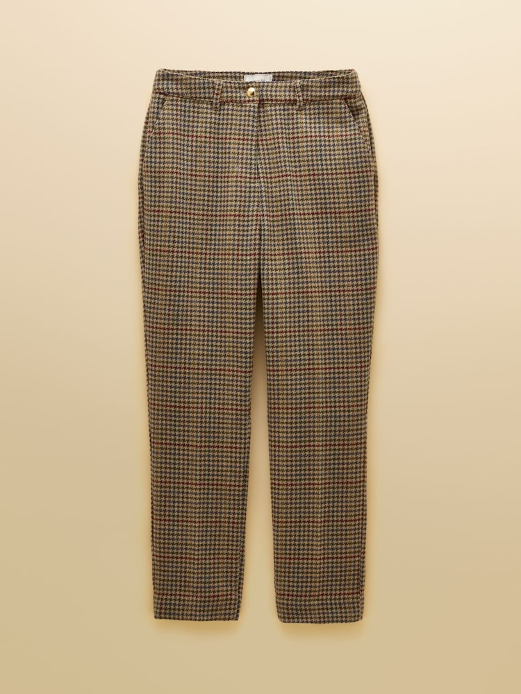Joules Cora Tapered Leg Elton Tweed Brown Trouser - Image 8 of 8