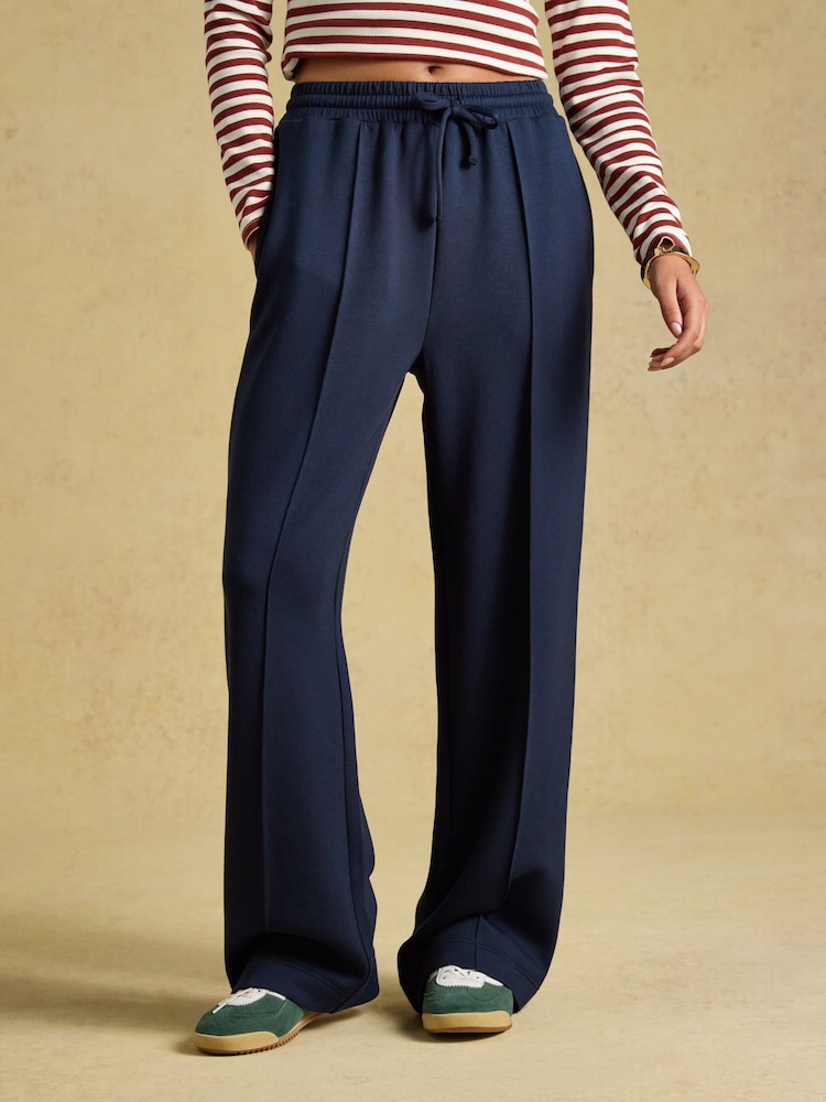 Joules Navy Super Soft Pull On Smart Wide Leg Joggers - Image 1 of 7 Joules Navy Super Soft Pull On Smart Wide Leg Joggers - Image 1 of 7