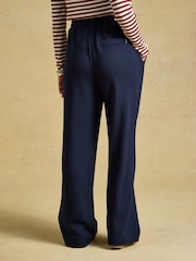 Joules Navy Super Soft Pull On Smart Wide Leg Joggers - Image 2 of 7