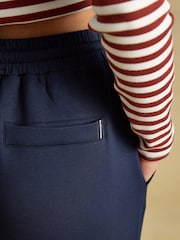 Joules Navy Super Soft Pull On Smart Wide Leg Joggers - Image 6 of 7