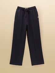 Joules Navy Super Soft Pull On Smart Wide Leg Joggers - Image 7 of 7