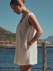 White Double Cloth Romper - Image 2 of 7