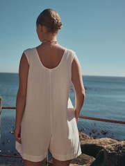 White Double Cloth Romper - Image 3 of 7