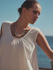 White Double Cloth Romper - Image 4 of 7