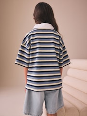 Blue Stripe Short Sleeve Rugby Top (3-16yrs) - Image 3 of 8