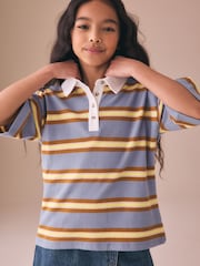 Purple Stripe Short Sleeve Rugby Top (3-16yrs) - Image 3 of 8