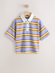 Purple Stripe Short Sleeve Rugby Top (3-16yrs) - Image 5 of 8