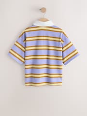 Purple Stripe Short Sleeve Rugby Top (3-16yrs) - Image 6 of 8