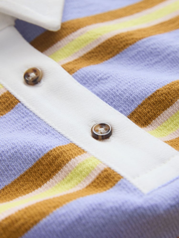 Purple Stripe Short Sleeve Rugby Top (3-16yrs) - Image 8 of 8