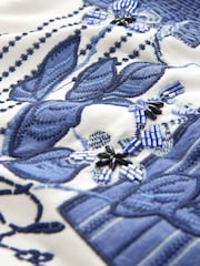 White/Blue Patchwork Graphic Embroidered Sweatshirt - Image 3 of 3