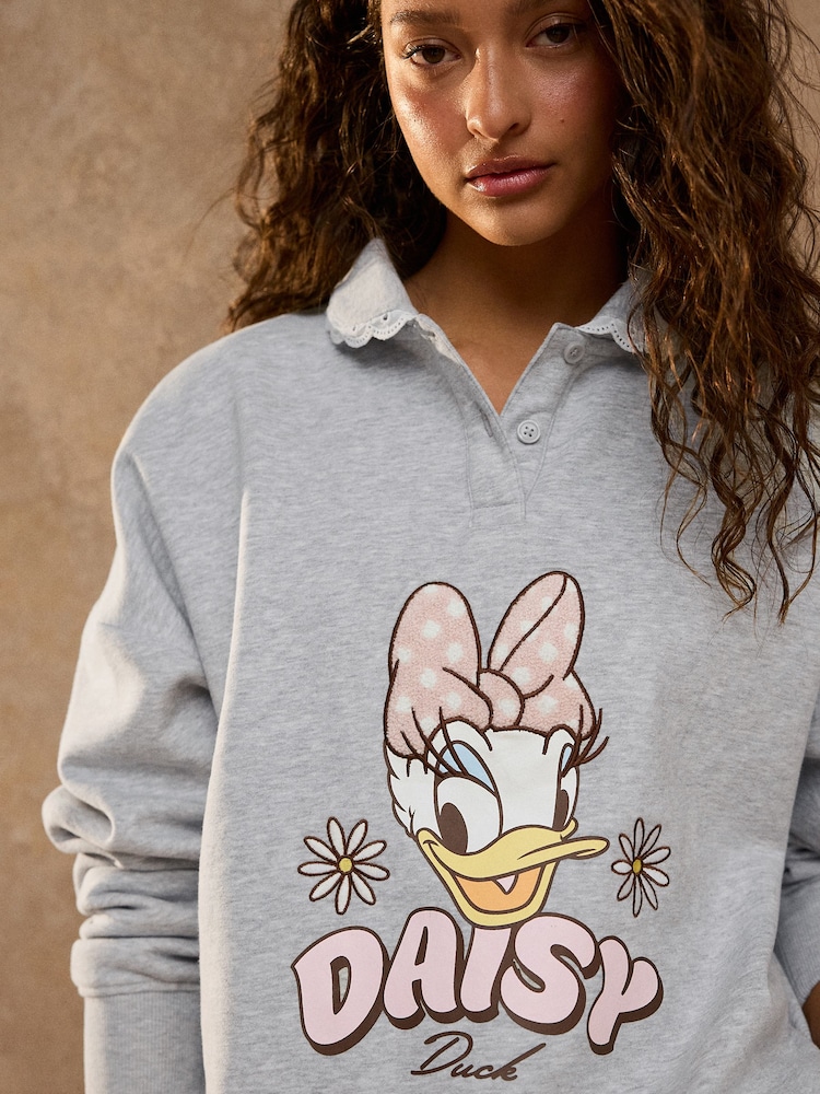 Grey Daisy Duck Long Sleeve Frill Collar Sweatshirt - Image 4 of 4 Grey Daisy Duck Long Sleeve Frill Collar Sweatshirt - Image 4 of 4