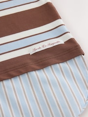 Chocolate Brown/Blue Striped Layered Polo Shirt - Image 8 of 8