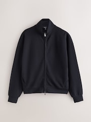 Black Soft Scuba Zip Through Jacket - Image 1 of 3