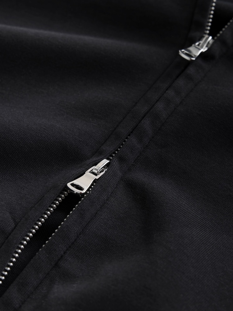 Black Soft Scuba Zip Through Jacket - Image 3 of 3