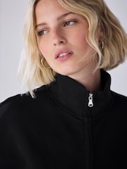 Black Soft Scuba Zip Through Jacket - Image 5 of 8