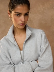 Grey Soft Scuba Zip Through Jacket - Image 4 of 9