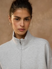 Grey Soft Scuba Zip Through Jacket - Image 5 of 9